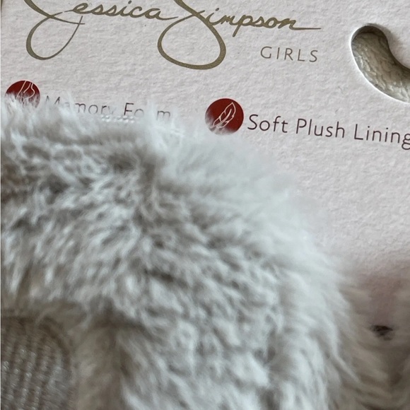 🐶NWT Jessica Simpson Girls Slippers Size M 13/1 Grey Slippers - Picture 5 of 11
